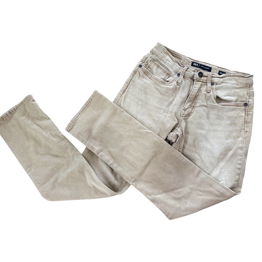 BKE Jake Straight Leg Jeans Mens 28x30 Tan Khaki‎ Stretch Denim Pants